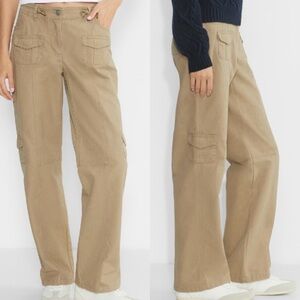 NWT Aritzia Sunday Best 12 Khaki Pandan Cargo Pant Hipster Straight Leg Cotton
